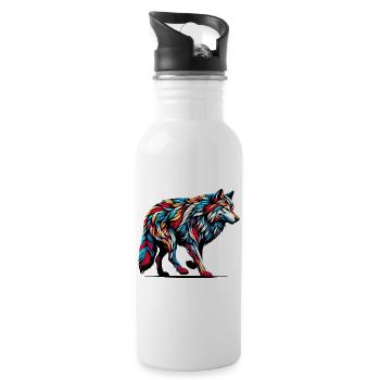 Loup - Gourde avec paille intégrée - blanc - Droite