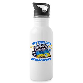 Official Sleep Shirt, Raccoons of Ukraine - Water bottle with straw - white - Right