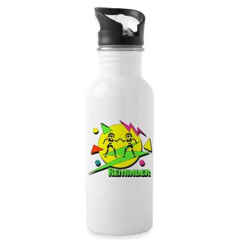 Reminder 80s - Trinkflasche mit integriertem Trinkhalm - Weiß - Rechts