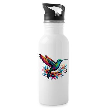 Hummingbird - Water bottle with straw - white - Right