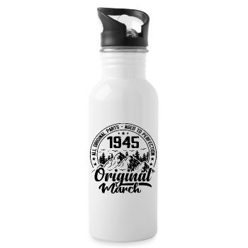 1945 March Original: 79 Years Anniversary Gift - Water bottle with straw - white - Right