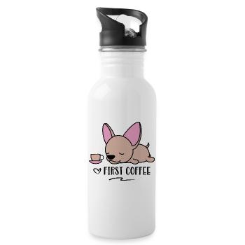 Chihuahua - Trinkflasche mit integriertem Trinkhalm - Weiß - Rechts