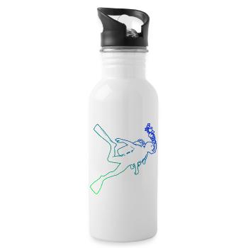 Scuba Diver Scuba Taucher Damen Diver Free Dive - Trinkflasche mit integriertem Trinkhalm - Weiß - Rechts