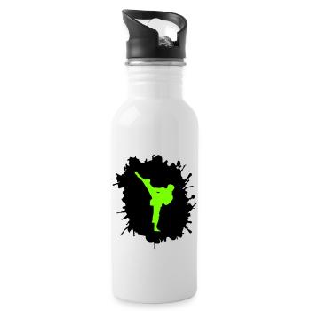 karate klecks - Trinkflasche mit integriertem Trinkhalm - Weiß - Rechts