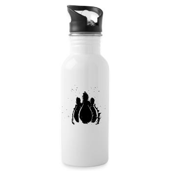 Bowling Pins - Water bottle with straw - white - Right