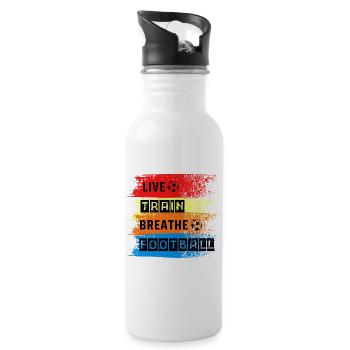 FOOTBALL FASHION LIVE TRAIN FOOTBALL - Water bottle with straw - white - Right