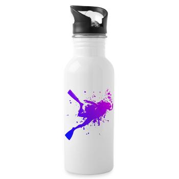 Scuba Diver Diving Men's Scuba Diving - Water bottle with straw - white - Right
