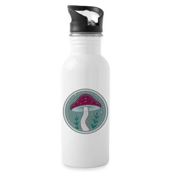 Mystic mushroom - Water bottle with straw - white - Right