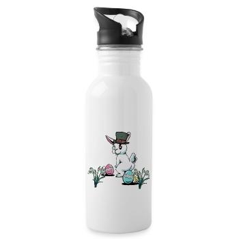 Easter Bunny Easter Easter Festival Easter Eggs Nest Child - Water bottle with straw - white - Right