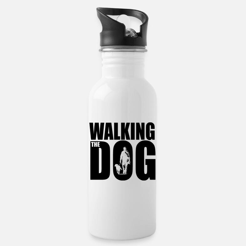 Promener le chien - Gourde avec paille intégrée - blanc