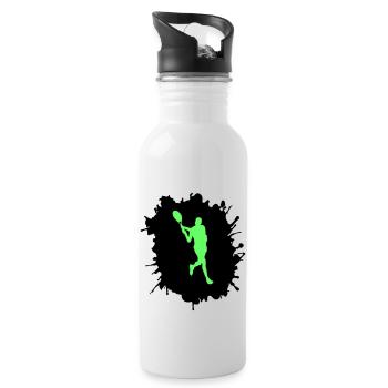 tennis klecks - Trinkflasche mit integriertem Trinkhalm - Weiß - Rechts
