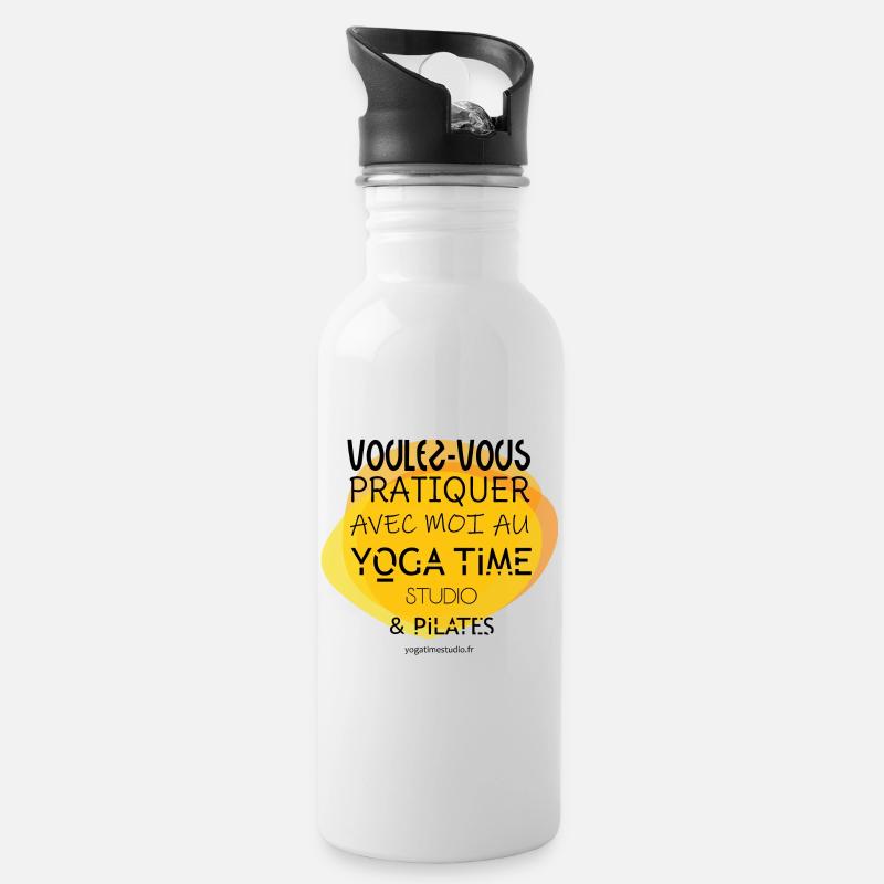 Yoga Time Studio & Pilates - Gourde avec paille intégrée - blanc