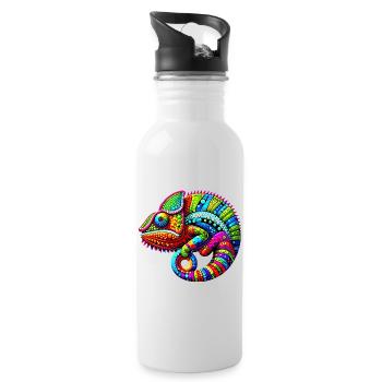Caméléon - Gourde avec paille intégrée - blanc - Droite