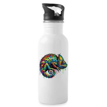 Caméléon - Gourde avec paille intégrée - blanc - Droite