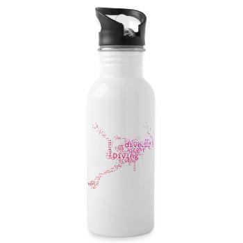 Diver Scuba Taucher Scuba Tauchen Free Dive - Trinkflasche mit integriertem Trinkhalm - Weiß - Rechts