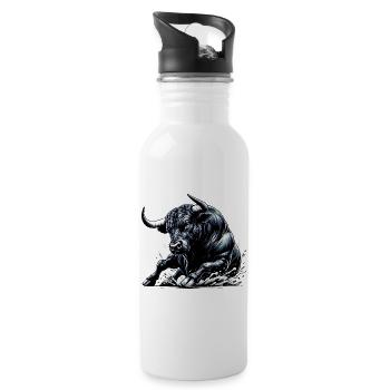Bull - Water bottle with straw - white - Right
