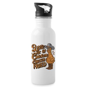 A Little Bit of Chicken Fried - Water bottle with straw - white - Right