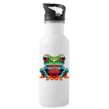 Frog - Water bottle with straw - white - Right