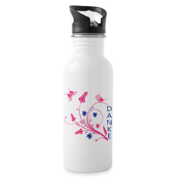 Danke - Trinkflasche mit integriertem Trinkhalm - Weiß - Rechts