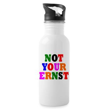 Not your ernst - Trinkflasche mit integriertem Trinkhalm - Weiß - Rechts