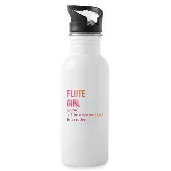 Flute - Water bottle with straw - white - Right