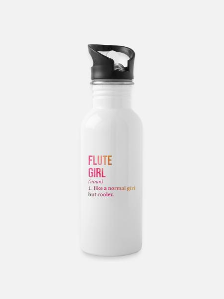 Flûte Flûte Flûte Flûte - Gourde avec paille intégrée - blanc