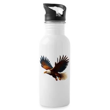 Adler - Trinkflasche mit integriertem Trinkhalm - Weiß - Rechts