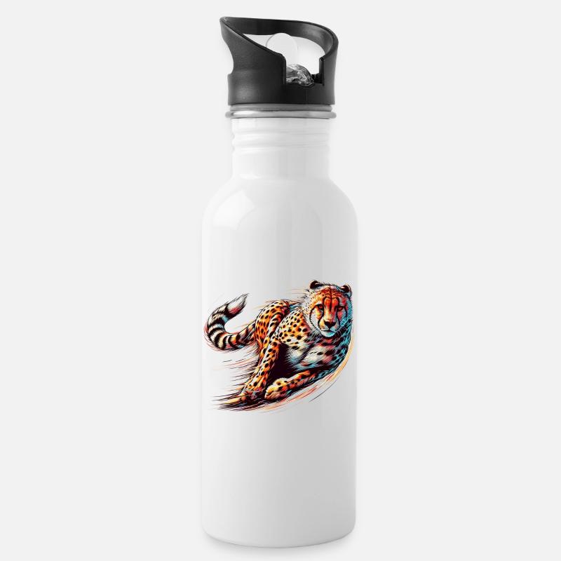 Guépard - Gourde avec paille intégrée - blanc
