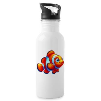 Poisson-clown - Gourde avec paille intégrée - blanc - Droite