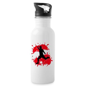 Football, Austria, Flag, Footballer - Water bottle with straw - white - Right