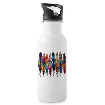 Feathers - Water bottle with straw - white - Right