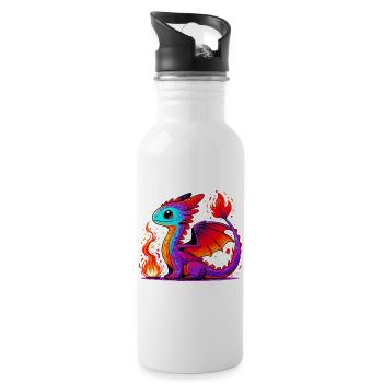 Dragon - Water bottle with straw - white - Right