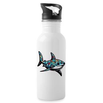 Hai - Trinkflasche mit integriertem Trinkhalm - Weiß - Rechts
