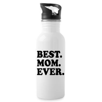 Best mom ever - Water bottle with straw - white - Right