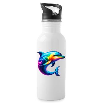 Dolphin - Water bottle with straw - white - Right