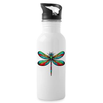 Dragonfly - Water bottle with straw - white - Right