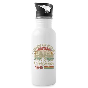 August 1945 Jubiläum 1945 - Legenden August 1945 - Trinkflasche mit integriertem Trinkhalm - Weiß - Rechts