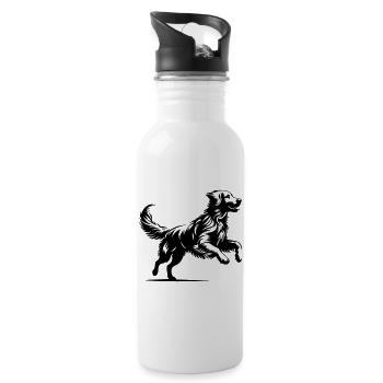 Golden Retriever - Water bottle with straw - white - Right