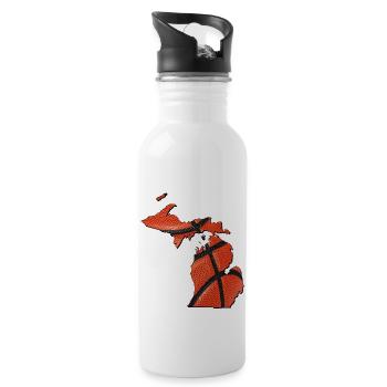 Michigan (United States) | real basketball | Map - Water bottle with straw - white - Right