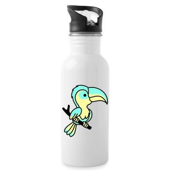 parrot - Water bottle with straw - white - Right