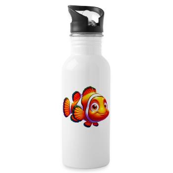 Poisson-clown - Gourde avec paille intégrée - blanc - Droite