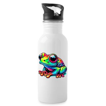 Grenouille - Gourde avec paille intégrée - blanc - Droite