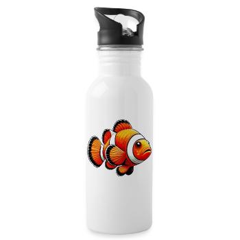 Poisson-clown - Gourde avec paille intégrée - blanc - Droite