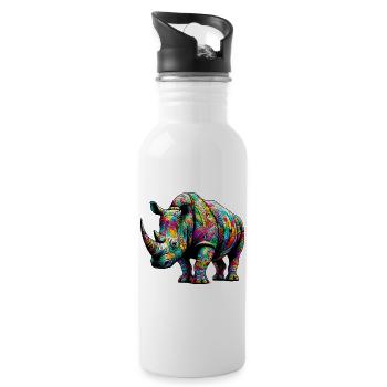 Rhinoceros - Water bottle with straw - white - Right