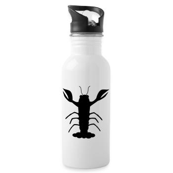 Hummer schwarz - Trinkflasche mit integriertem Trinkhalm - Weiß - Rechts