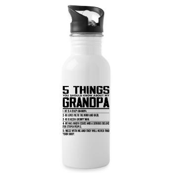 5 Things You Should Know About My Grandpa - Gourde avec paille intégrée - blanc - Droite