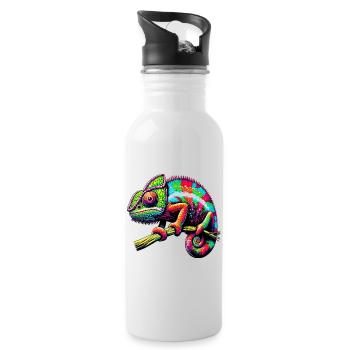 Caméléon - Gourde avec paille intégrée - blanc - Droite