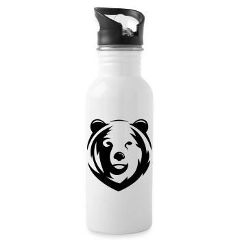 bear - Water bottle with straw - white - Right