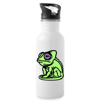 Caméléon - Gourde avec paille intégrée - blanc - Droite