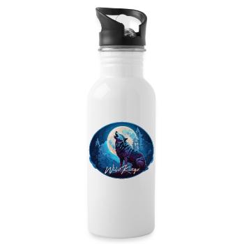 Wolf - Water bottle with straw - white - Right